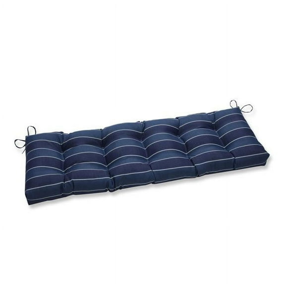 Pillow Perfect Outdoor Wickenburg Indigo Blown Bench Cushion 18 X 56 X 5