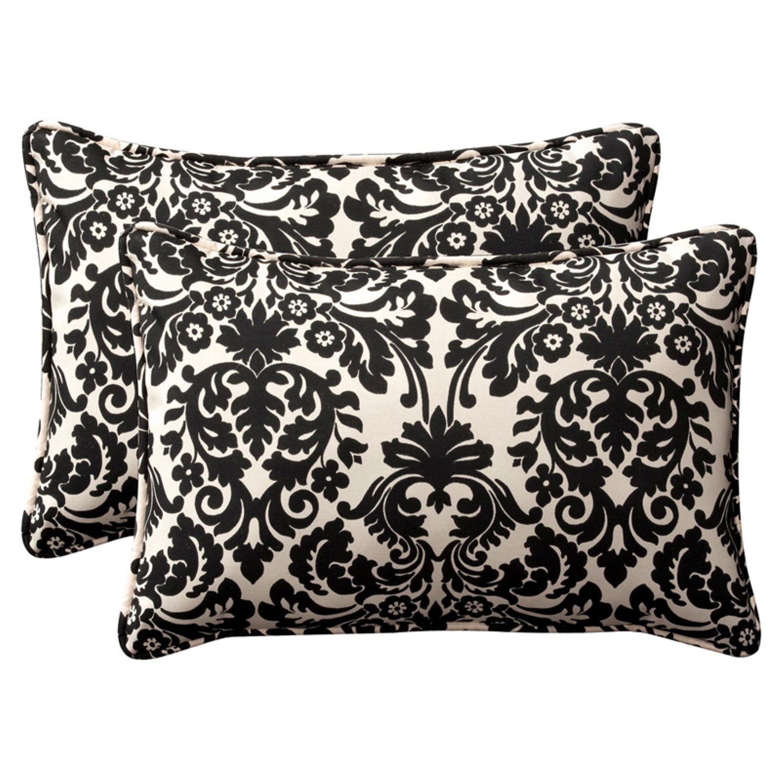 Pillow Perfect Rectangle Outdoor Toss Pillow 16.5L x 24.5W x 5H in. Set of 2