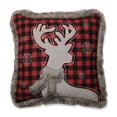 thumbnail image 1 of Pillow Perfect  Reindeer Square Red/Black 18-inch Throw Pillow, 1 of 2