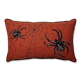 thumbnail image 1 of Pillow Perfect  Spider Web Embroidery Orange Rectangular Throw Pillow, 1 of 2