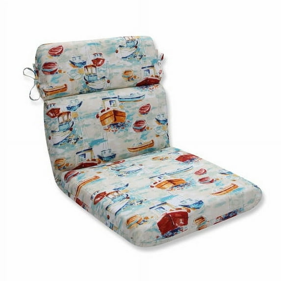 Pillow Perfect Spinnaker Bay Sailor Indoor/Outdoor Rounded Corners Chair Cushion
