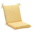 thumbnail image 1 of Pillow Perfect Squared Yellow/ White Geometric Outdoor Chair Cushion, 1 of 2