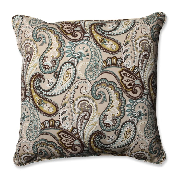 Pillow Perfect Tamara Paisley Quartz Indoor/Outdoor 25 in. Floor Pillow