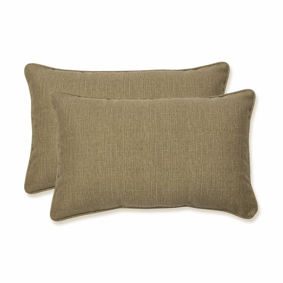 Pillow Perfect 18.5-inch by 11.5-inch Corded Rectangular Outdoor Throw Pillows (Set of 2) - Monti Chino