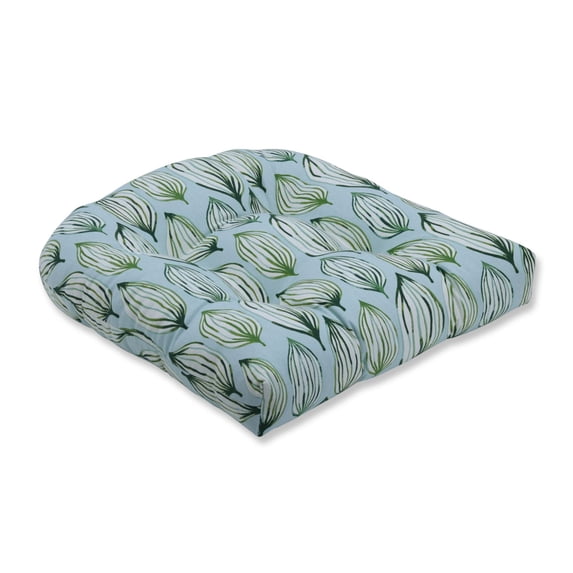 Pillow Perfect Tropical Leaf Verte Wicker Seat Cushion
