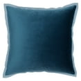 thumbnail image 1 of Pillow Perfect  Velvet Flange Peacock Blue 18-inch Throw Pillow, 1 of 11