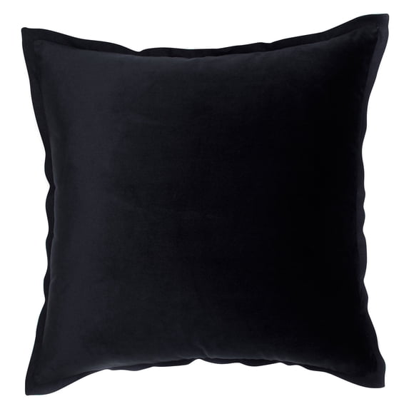pillow perfect velvet flange black 18-inch throw pillow