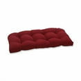 thumbnail image 1 of Pillow Perfect Wicker Loveseat 44" x 19" Red Solid Print Rectangle Loveseat Outdoor Seating Cushion, 1 of 2