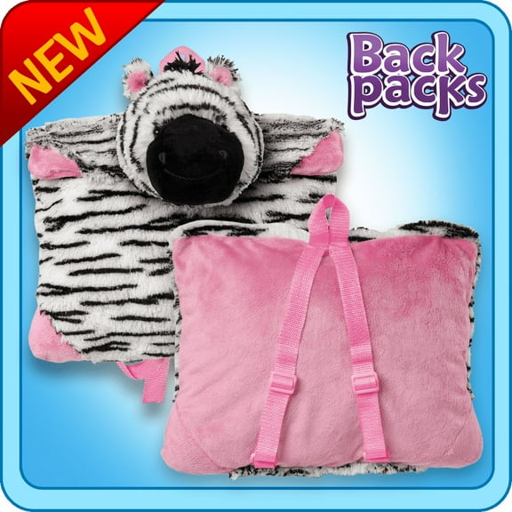 Pillow Pet Zebra Backpack  for Notebooks and Tablets Plush Toy Gift