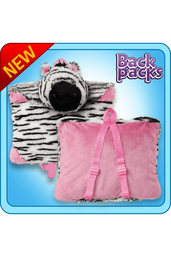 Pillow Pet Zebra Backpack  for Notebooks and Tablets Plush Toy Gift