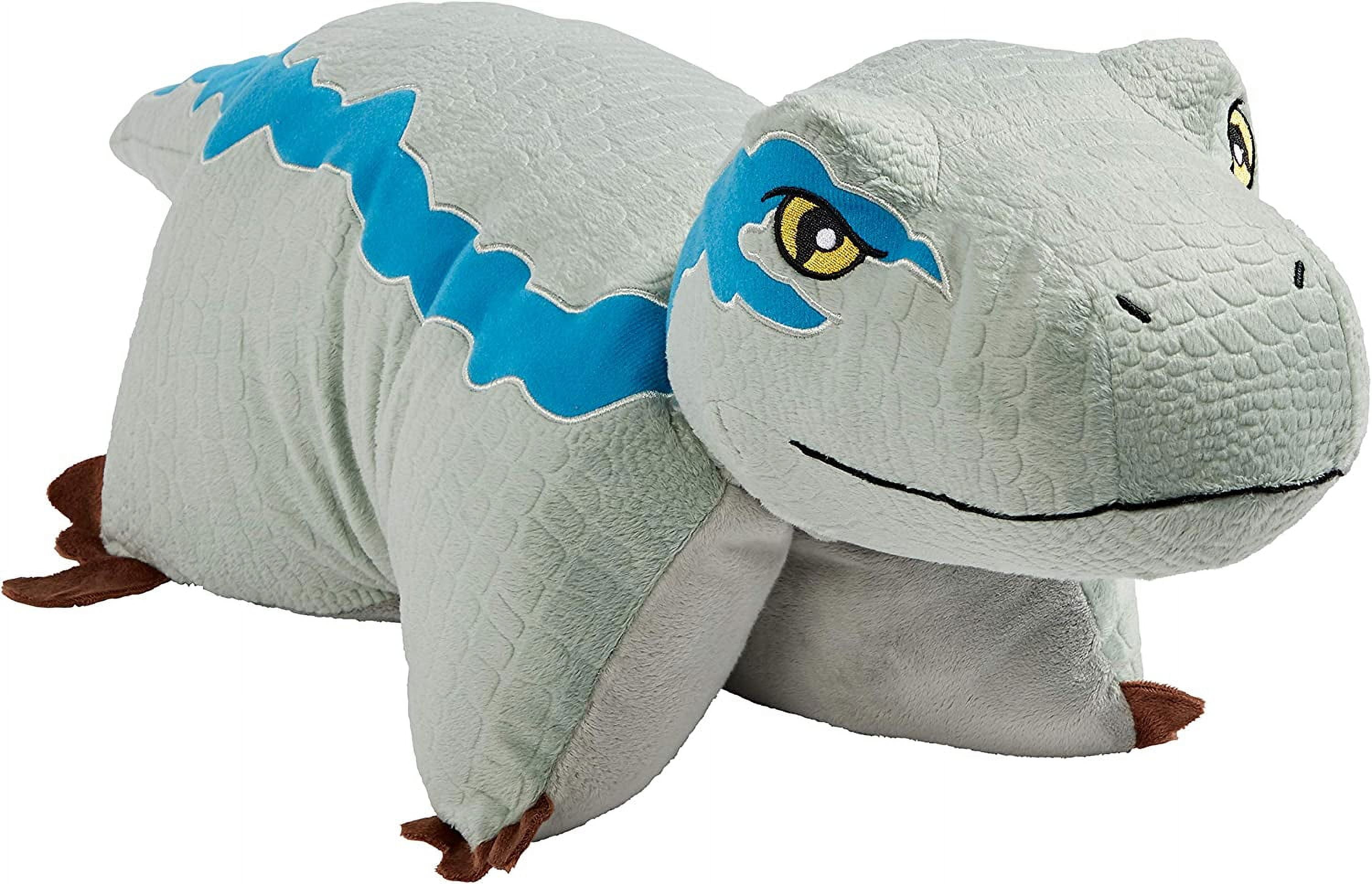 Pillow Pets 16” Blue Velociraptor Stuffed Animal, Jurassic World
