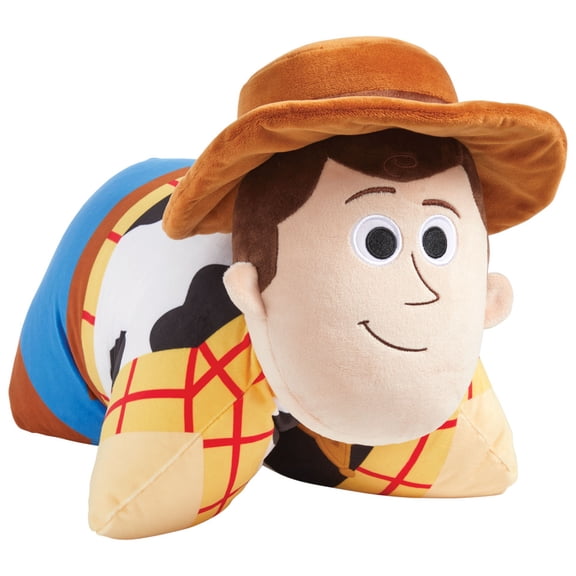 Pillow Pets Disney Pixar Woody Soft Plush Folding Stuffed Animal and Kids Pillow Official Toy Story Merchandise, 16 Inch, for Travel, Bedtime, and Play