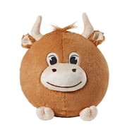 Pillow Pets Puffs Highland Cow   10 Inch Super Soft Round Plush Throw Pillow, Squishy Stuffed Animal for Travel, Sleepovers, and Collecting, Official Pillow Pets Merchandise