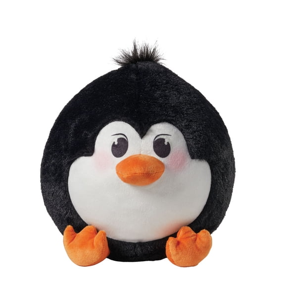 Pillow Pets Puffs Penguin 10 Inch Super Soft Round Plush Throw Pillow, Squishy Stuffed Animal for Travel, Sleepovers, and Collecting, Official Pillow Pets Merchandise