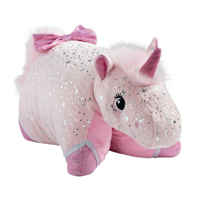 Pillow Pets Signature Sparkly Pink Unicorn Stuffed Animal Plush Toy