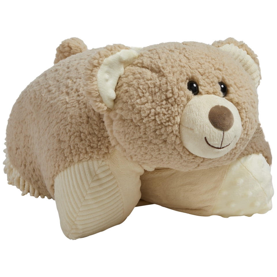 Pillow Pets Weighted Hiro Bear – 3.5 lb Sensory Plush Comfort Companion, Textured Fleece Weighted Pillow Pet for Calming Hugs, Relaxation, and Sleep Support, Ages 3+