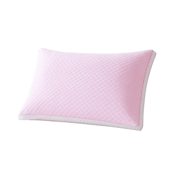 Pillow, Pink Cooling Bean Textured Medium Height Bed Pillow, 1 Pack Single Pillow Core for Home Bedroom Hotel Use, Neck Support Cervical Pillow for Deep Restful Sleep