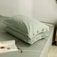 thumbnail image 1 of Pillow Protector, Linen Style Woven Pillowcase, Knit Fabric with Button Closure, Bedroom Decor Essentials, For Homeowners, 1 of 8