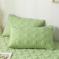 thumbnail image 1 of Pillow Protectors 2 Pack Cotton Quilted Breathable Pillow Covers, 19”x29” for Home Hotel Green, 1 of 7