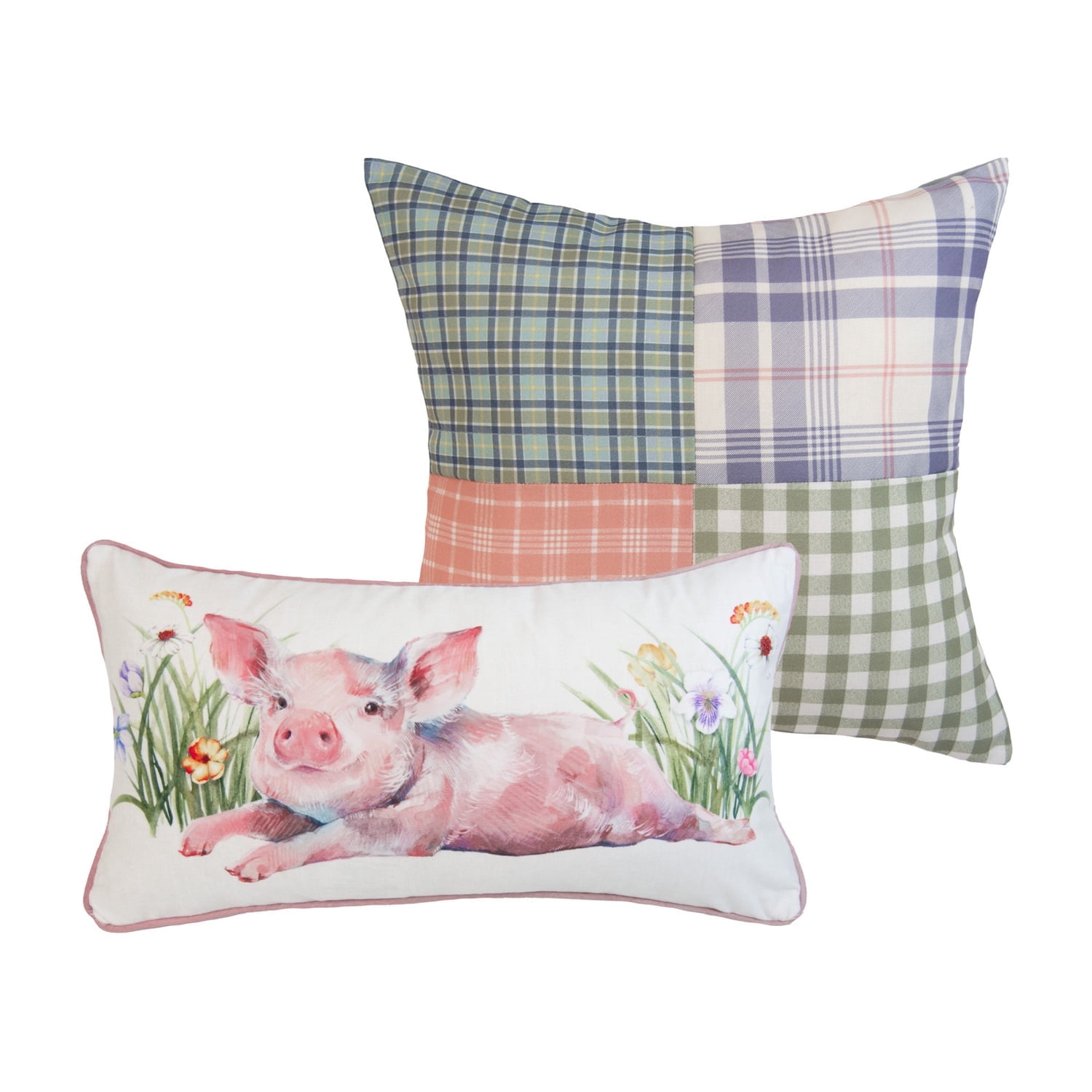 April Patchwork Cotton Square and Rectangle Pillow Set