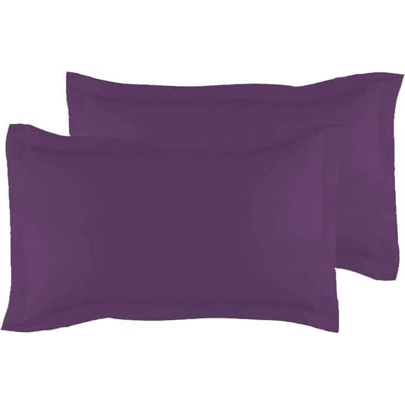 Pillow Sham 100% Egyptian Cotton 1000 Thread Count Soft and Luxury 2 Piece Queen Size (20"X30") inches, Decorative Pillow Shams - Plum Solid
