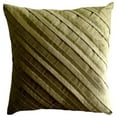 thumbnail image 1 of Pillow Sham Covers, Decorative Earthy Green Euro Pillow Shams 26x26 inch (65x65 cm), Silk Euro Size Pillow Shams, Striped, Pintucks, Textured, Modern Euro Size Pillow - Earthy Affair, 1 of 4