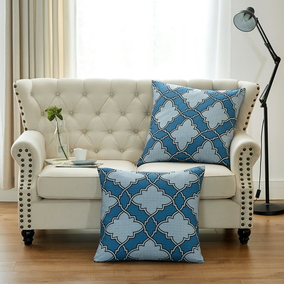 Pillow Shell - Dobson Printed 2 Piece Pillow Shell Set - 26" x 26" - Blue