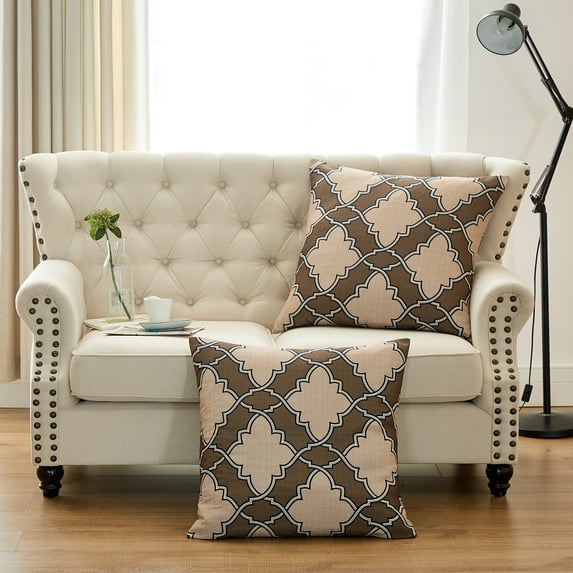 Pillow Shell - Dobson Printed 2 Piece Pillow Shell Set - 26" x 26" - Coffee