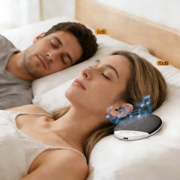 Pillow Side Bone Conduction Bluetooth Speaker - Sleep Aid Wireless Speaker with Bluetooth 5.3, Type-C Rechargeable, 3 Colors, Portable Bedside Audio Device for Better Sleep