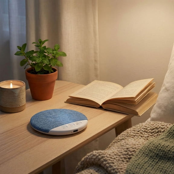 Under Pillow Sleep Speaker with White Noise, Ultra Slim Blue-Tooth 5.4 Bedside Speaker for Side Sleepers, Bone Conduction Sound Design with 30/60 Min Timer Blue