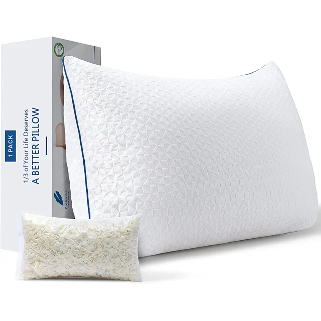 Pillow for Sleeping, Cooling Shredded Memory Foam Pillow Queen Size