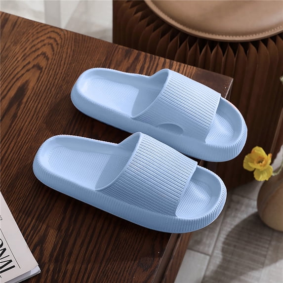 Pillow Slippers for Women and Men House Slides Shower Sandals Comfy Cushioned Thick Sole Slides Non-Slip Bathroom Shower Sandals Soft Thick Sole Indoor and Outdoor Slides