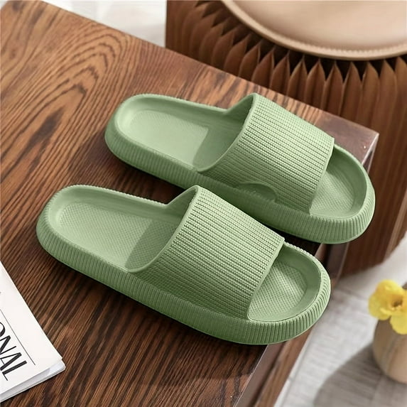 Pillow Slippers for Women and Men House Slides Shower Sandals Comfy Cushioned Thick Sole Slides Non-Slip Bathroom Shower Sandals Soft Thick Sole Indoor and Outdoor Slides