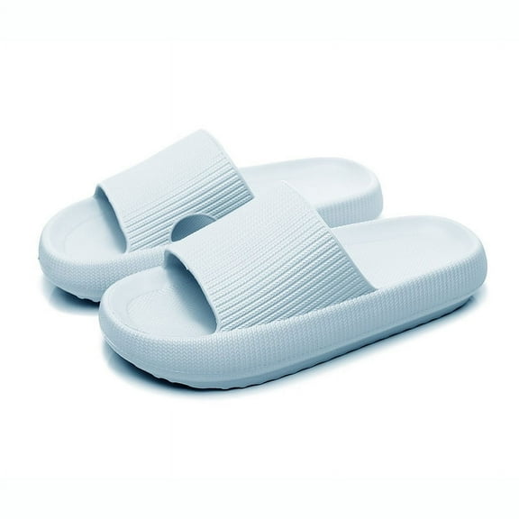 Pillow Slippers for Women and Men, Soft Summer Cloud Sandals, Non Slip Quick Drying Shower Slides, Cushioned Thick Sole, Comfort Indoor and Outdoor Shoes