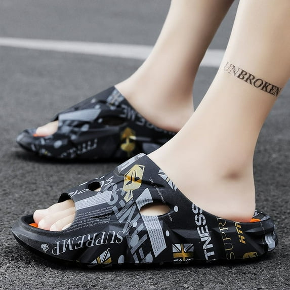 Pillow Slippers for Women and Men, Soft Summer Cloud Sandals, Non Slip Quick Drying Shower Slides, Cushioned Thick Sole, Comfort Indoor and Outdoor Shoes