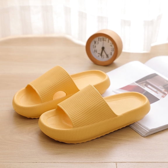 Pillow Slippers for Women and Men, Soft Summer Cloud Sandals, Non Slip Quick Drying Shower Slides, Cushioned Thick Sole, Comfort Indoor and Outdoor Shoes