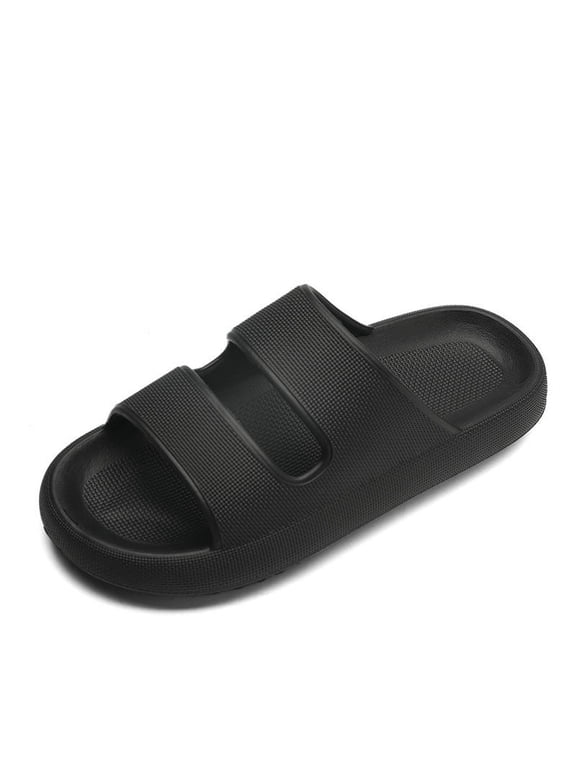 Pillow Slippers for Women and Men, Soft Summer Cloud Sandals, Non Slip Quick Drying Shower Slides, Cushioned Thick Sole, Comfort Indoor and Outdoor Shoes