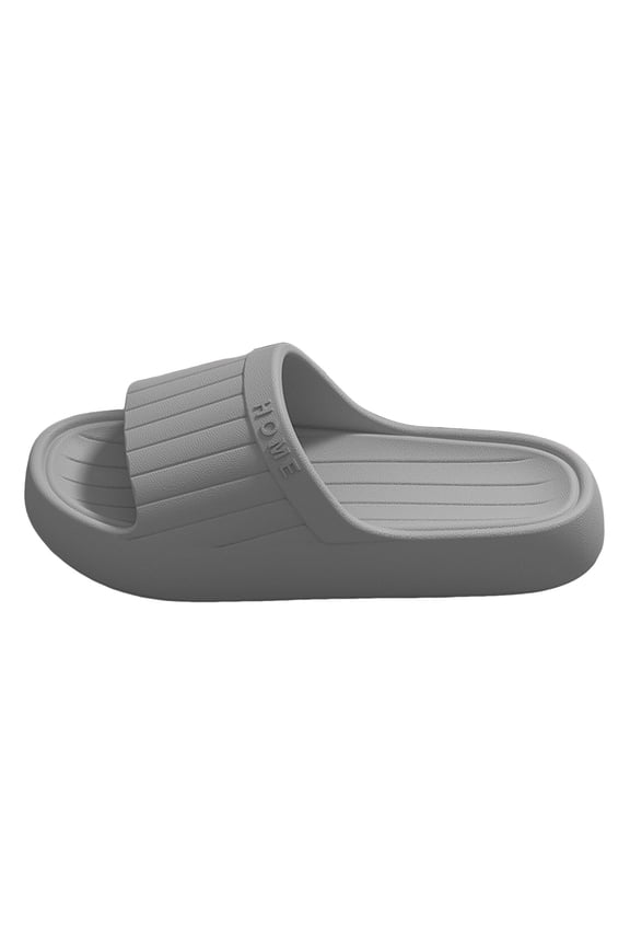 Pillow Slippers for Women Non Slip Shower Shoes Cushioned Thick Sole Slides Quick Drying Bathroom Sandals Gray Size 8