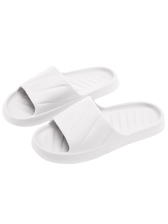 Pillow Slippers for Women and Men, Home Wear Cloud Slides Shower Sandals, Cushioned Lightweight Soft Sole Quick Dry House Shoes