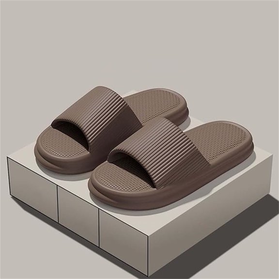 Pillow Slippers for Women and Men House Slides Shower Sandals (Brown 42)