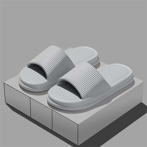 Pillow Slippers for Women and Men House Slides Shower Sandals (Grey 44)