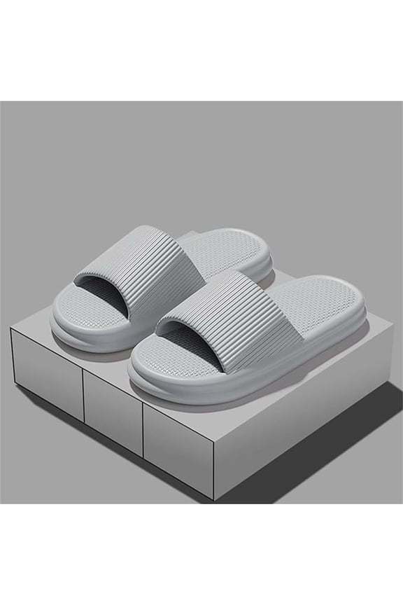 Pillow Slippers for Women and Men House Slides Shower Sandals (Grey 44)