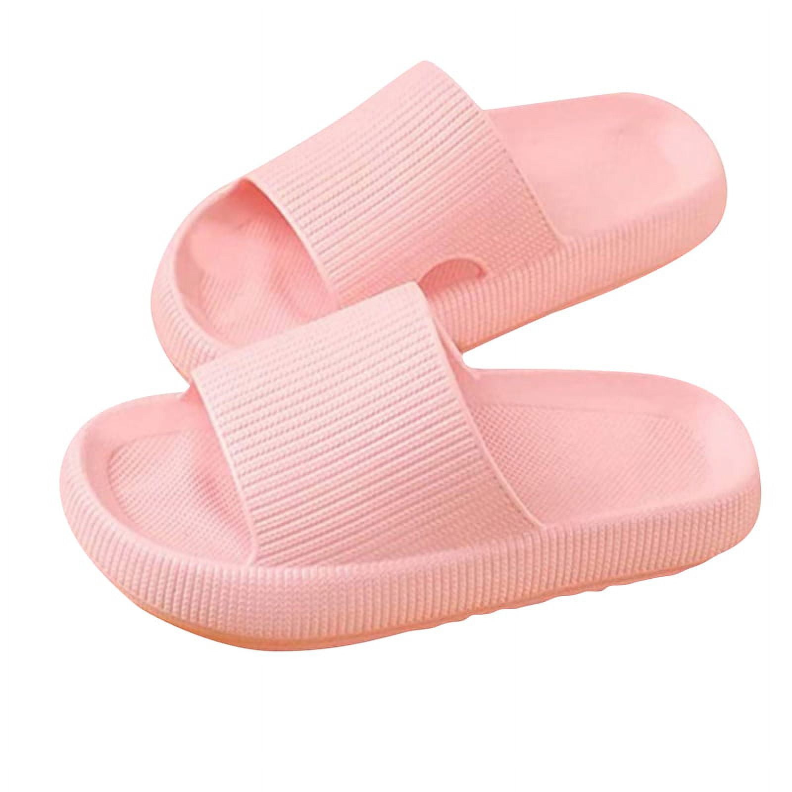 Pillow Slippers for Women and Men Non Slip Quick Drying Shower Slides Bathroom Sandals | Ultra Cushion | Thick Sole, Adult Unisex, Size: 42-43 / Women