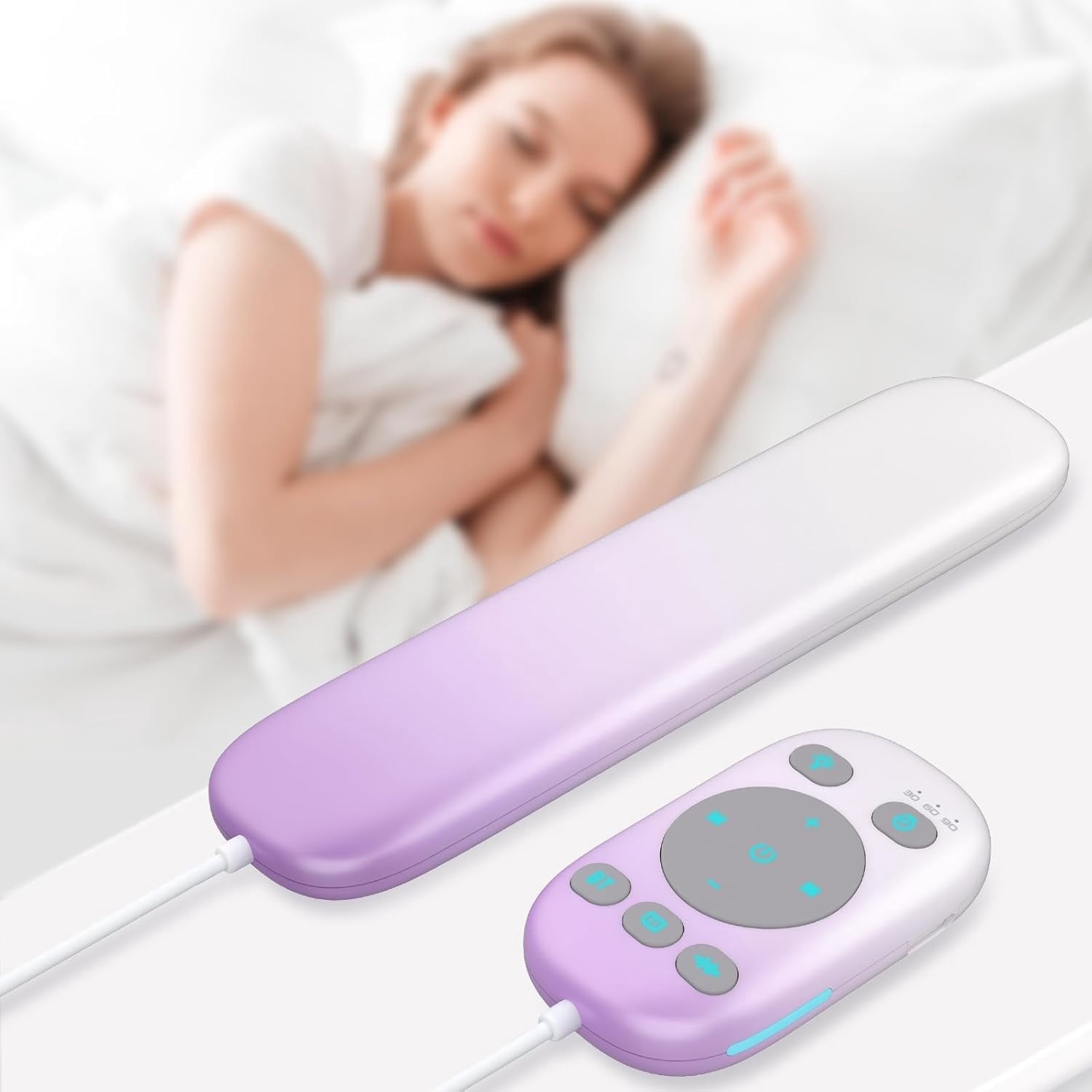 Under Pillow Speaker Bluetooth 5.4 with Bone Conduction, Corded Remote, 3 Timer - White Noise Sound Machine, 24H Playtim