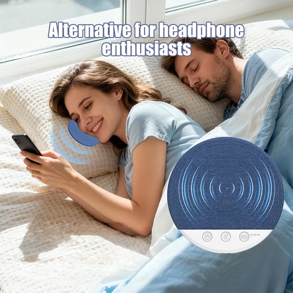 Under Pillow Speaker,Sleep Pillow Speaker for Sleeping, Bluetooth Pillow Speaker with Bone Conduction Sleep Aid and Stereo Bass,White Noise Auto-Off Timer,Volume Control