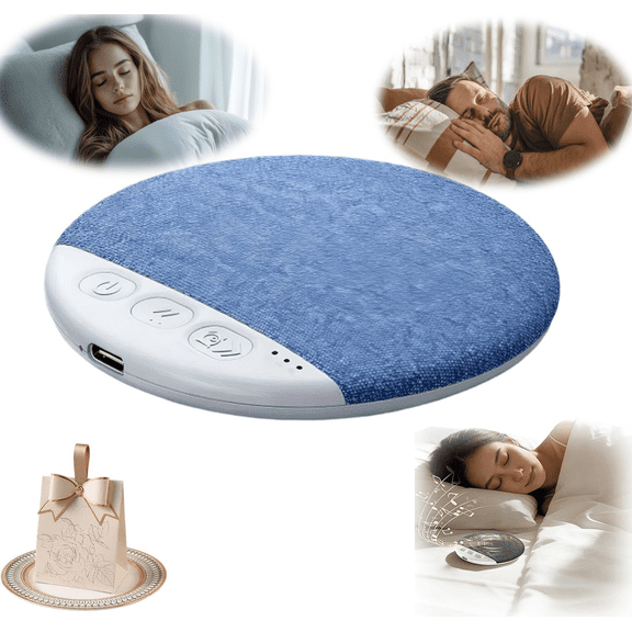 Under Pillow Speaker for Sleeping Mini Bone Conduction Bluetooth Sleep Aid with Stereo Bass, White Noise, Volume Control, TF Card Support, Bluetooth Pillow Speaker for Sleeping,Noise Machine