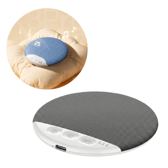 Under Pillow Speaker with White Noise, Ultra Slim Blue-Tooth 5.4 Pillow Headphones for Side Sleepers, Bone Conduction Sound Machine with 30/60 Min Timer - (Gray)