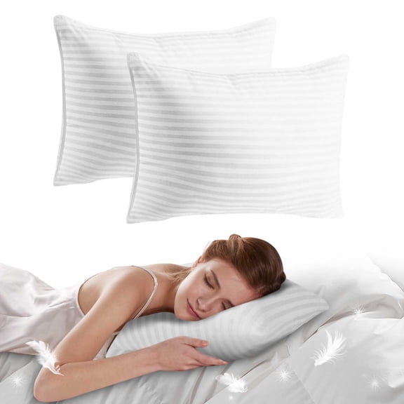 Pillow Standard Size Set Of 2 Soft Breathable Pillows For Side Back Stomach Sleepers Cool Comfort Ideal For Home Hotel Quality Sleep Solutions