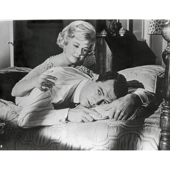 Pillow Talk Couple Scene in Black and White Photo Print (24 x 30)