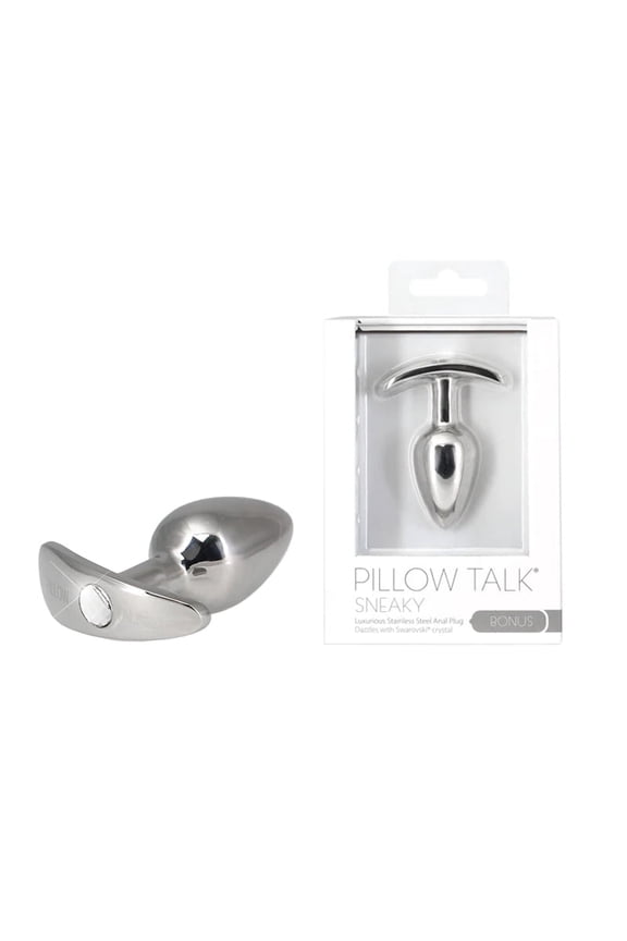 Pillow Talk Sneaky Stainless Steel Anal Plug with Swarovski Crystal